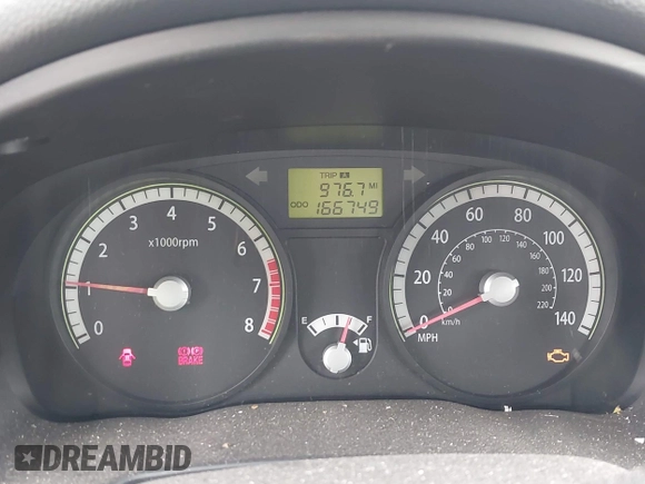 2009 Kia Rio LX with VIN KNADE223096543331, listed as a IAAI auction lot 41978544 with 166,749 mi miles and . Bid and sale history available at DreamBid. Image 7.