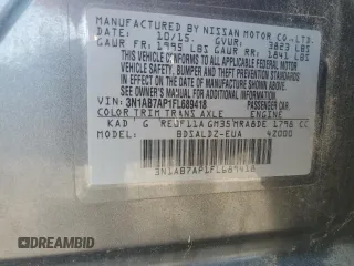 2015 Nissan Sentra SV with VIN 3N1AB7AP1FL689418, listed as a Copart auction lot 52521125 with 123,203 mi miles and Salvage Title. Bid and sale history available at carsss.com. Image 12.