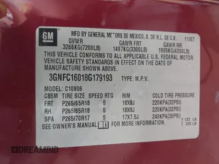 2008 Chevrolet Suburban 3LT с VIN 3GNFC16018G179193, выставлен на аукционе IAAI как лот 41682169 с пробегом 218 670 миль миль и . История ставок и продаж доступна на DreamBid. Изображение 9.