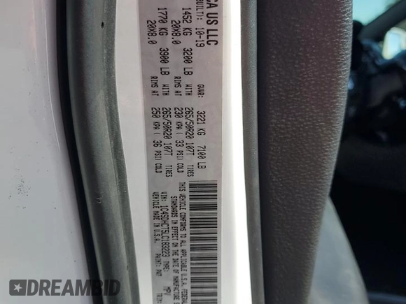 2020 Dodge Durango R/T with VIN 1C4SDHCT5LC183223, listed as a Copart auction lot 50538525 with 30,276 mi miles and Salvage title. Bid and sale history available at DreamBid. Image 13.