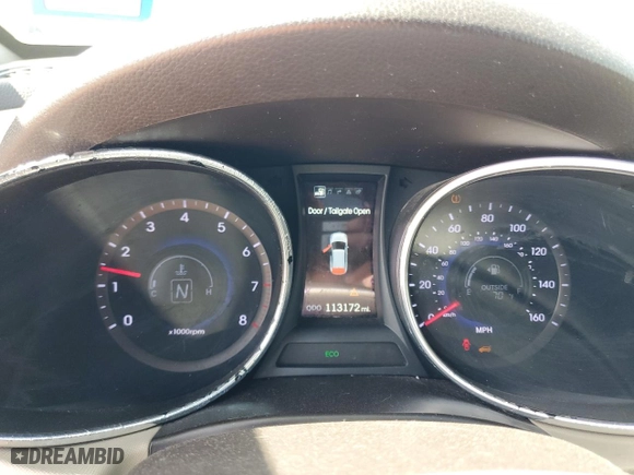 2013 Hyundai Santa Fe Limited with VIN KM8SR4HF7DU013448, listed as a Copart auction lot 47698115 with 113,172 mi miles and Salvage Title. Bid and sale history available at carsss.com. Image 9.