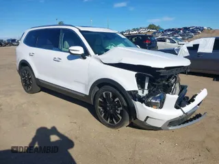 2023 Kia Telluride SX Prestige X-Line z VIN 5XYP5DGC7PG407504, wystawiony jako IAAI lot #41716204 z przebiegiem 23 987 mil mil oraz . Historia ofert i sprzedaży dostępna na DreamBid. Obrazek 1.