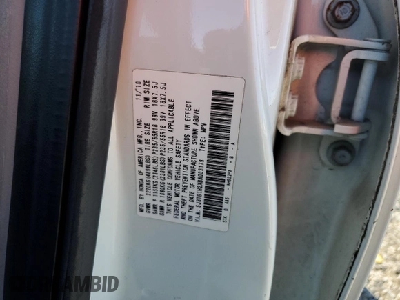2011 Acura RDX z VIN 5J8TB1H2XBA003179, wystawiony jako Copart lot #48192945 z przebiegiem 130 468 mil mil oraz Szkoda całkowita • Salvage title. Historia ofert i sprzedaży dostępna na DreamBid. Obrazek 13.