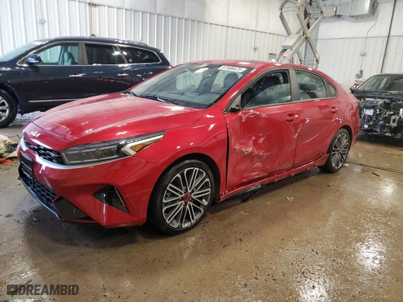 2022 Kia Forte GT with VIN 3KPF44AC3NE476515, listed as a Copart auction lot 87906675 with 30,992 mi miles and Salvage Title. Bid and sale history available at carsss.com. Image 1.