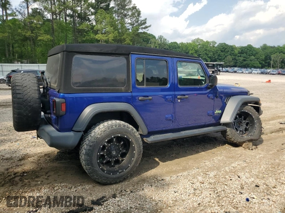 2018 Jeep Wrangler Unlimited Sport S with VIN 1C4HJXDG9JW290429, listed as a Copart auction lot 57270815 with 85,594 mi miles and Salvage title. Bid and sale history available at DreamBid. Image 3.