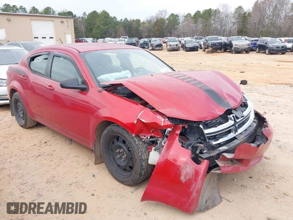 2014 Dodge Avenger SE with VIN 1C3CDZAG4EN184505, listed as a IAAI auction lot 41763547 with 152,259 mi miles. Bid and sale history available at carsss.com. Image 1.
