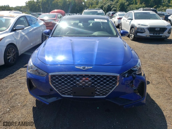 2021 Genesis G70 2.0T with VIN KMTG34LA7MU074906, listed as a Copart auction lot 71181204 with 41,757 mi miles and Salvage Title. Bid and sale history available at carsss.com. Image 5.