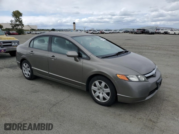 2008 Honda Civic LX with VIN 2HGFA16598H339946, listed as a Copart auction lot 54784655 with 110,205 mi miles and Salvage Title. Bid and sale history available at DreamBid. Image 4.