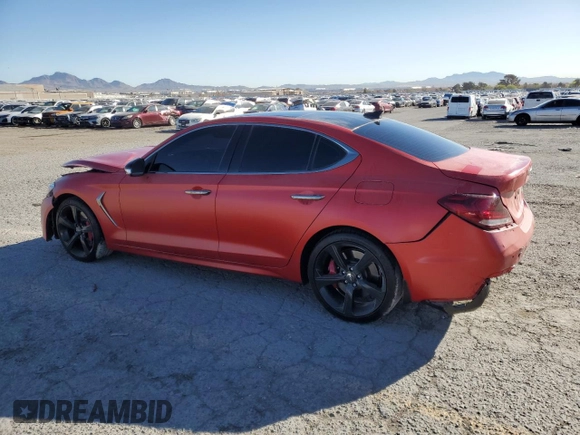 2019 Genesis G70 Advanced with VIN KMTG34LE5KU021265, listed as a Copart auction lot 48575855 with 52,650 mi miles and Salvage Title. Bid and sale history available at carsss.com. Image 2.