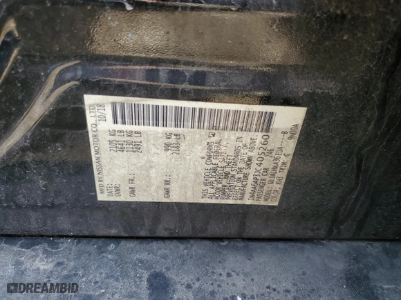 2018 Nissan Maxima SL with VIN 1N4AA6AP3JC405260, listed as a Copart auction lot 48235955 with 68,084 mi miles and Salvage Title. Bid and sale history available at carsss.com. Image 12.