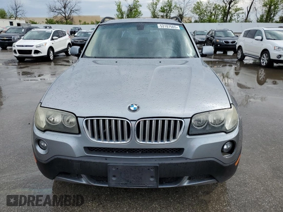 2008 BMW X3 3.0si with VIN WBXPC93428WJ22198, listed as a Copart auction lot 53187665 with 196,084 mi miles and Salvage Title. Bid and sale history available at DreamBid. Image 5.