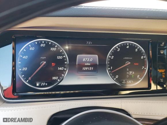 2015 Mercedes-Benz S-Class S 550 with VIN WDDUG8CB7FA131377, listed as a Copart auction lot 47277835 with 109,131 mi miles and Salvage Title. Bid and sale history available at carsss.com. Image 9.