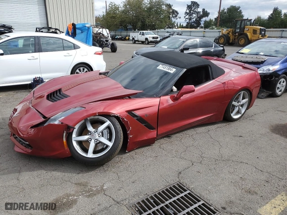 2014 Chevrolet Corvette Stingray 2LT with VIN 1G1YD3D79E5122939, listed as a Copart auction lot 71451984 with 52,312 mi miles and Salvage Title. Bid and sale history available at carsss.com. Image 1.