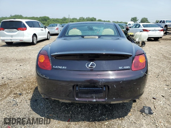 2002 Lexus SC 430 с VIN JTHFN48YX20002417, выставлен на аукционе Copart как лот 59401805 с пробегом Не указан миль и На запчасти • Non repairable. История ставок и продаж доступна на DreamBid. Изображение 6.