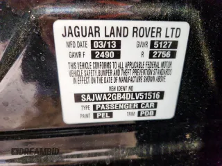 2013 Jaguar XJ Portfolio with VIN SAJWA2GB4DLV51516, listed as a Copart auction lot 60646925 with 141,309 mi miles and Clean title. Bid and sale history available at DreamBid. Image 12.