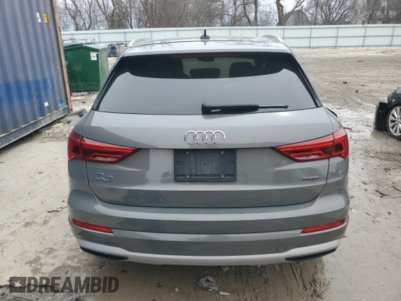 2021 Audi Q3 Premium with VIN WA1AUCF33M1100504, listed as a Copart auction lot 51975165 with 74,054 mi miles and Salvage Title. Bid and sale history available at carsss.com. Image 6.
