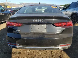 2023 Audi A5 Sportback Premium Plus with VIN WAUCBCF56PA007693, listed as a Copart auction lot 82938034 with 14,486 mi miles and Salvage Title. Bid and sale history available at carsss.com. Image 6.