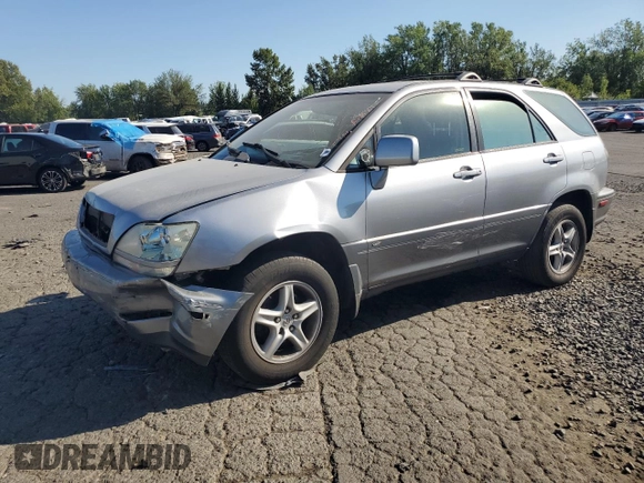 2002 Lexus RX 300 with VIN JTJHF10U220263729, listed as a Copart auction lot 65987344 with 189,057 mi miles and Salvage Title. Bid and sale history available at carsss.com. Image 1.