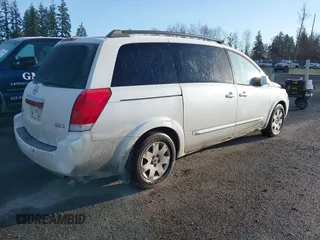 2005 Nissan Quest SE with VIN 5N1BV28U75N111972, listed as a IAAI auction lot 41781725 with 165,176 mi miles. Bid and sale history available at carsss.com. Image 4.