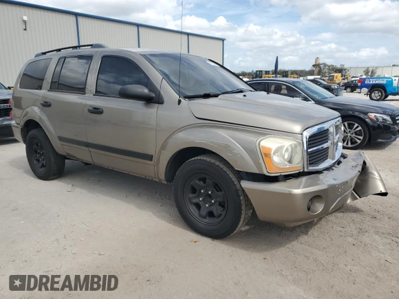 2005 Dodge Durango SLT with VIN 1D4HD48N85F562640, listed as a Copart auction lot 47258845 with 250,233 mi miles and Salvage title. Bid and sale history available at DreamBid. Image 4.