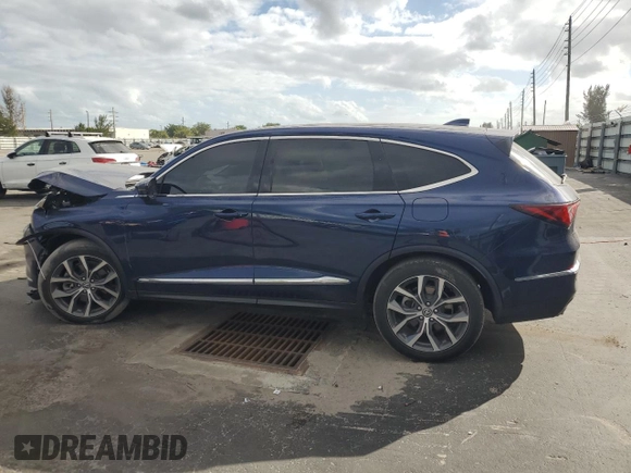 2023 Acura MDX w/Technology Package with VIN 5J8YD9H4XPL005638, listed as a Copart auction lot 85128684 with 24,850 mi miles and Salvage Title. Bid and sale history available at carsss.com. Image 2.