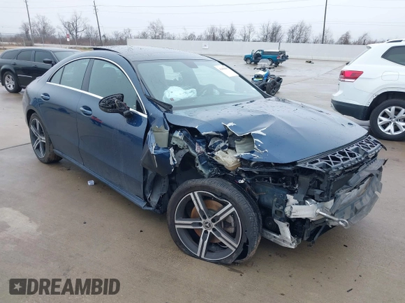 2020 Mercedes-Benz CLA with VIN WDD5J4HB9LN079259, listed as a IAAI auction lot 41450605 with 51,492 mi miles. Bid and sale history available at carsss.com. Image 1.