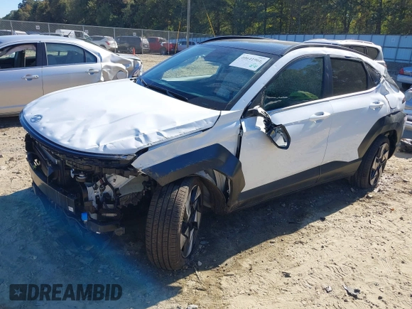 2024 Hyundai Kona Limited with VIN KM8HECA37RU100628, listed as a IAAI auction lot 40641966 with 5,743 mi miles. Bid and sale history available at carsss.com. Image 2.