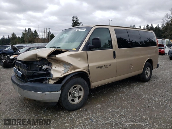 2006 Chevrolet Express Passenger с VIN 1GNFG15T961223498, выставлен на аукционе Copart как лот 45679095 с пробегом 191 266 миль миль и Списание • Salvage title. История ставок и продаж доступна на DreamBid. Изображение 1.