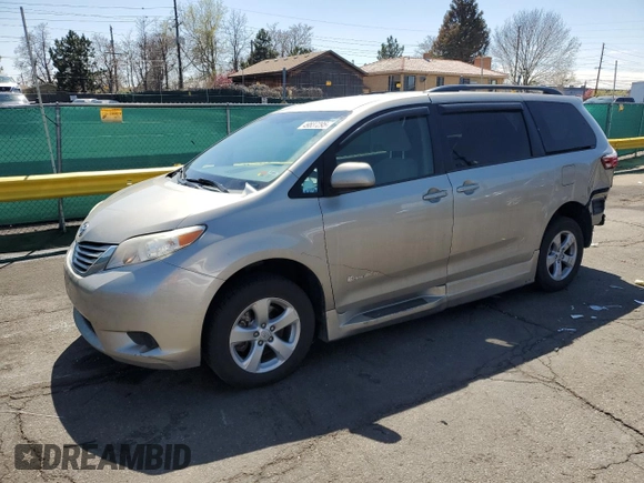 2015 Toyota Sienna LE AAS with VIN 5TDKK3DCXFS627254, listed as a Copart auction lot 49837295 with 107,701 mi miles and Salvage Title. Bid and sale history available at DreamBid. Image 1.