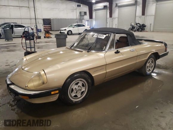 1986 Alfa Romeo Spider Veloce z VIN ZARBA541XG1037976, wystawiony jako Copart lot #50330035 z przebiegiem 47 885 mil mil oraz Szkoda całkowita • Salvage title. Historia ofert i sprzedaży dostępna na DreamBid. Obrazek 1.