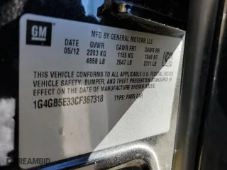 2012 Buick LaCrosse Convenience with VIN 1G4GB5E33CF367318, listed as a Copart auction lot 75766224 with 162,807 mi miles and Salvage Title. Bid and sale history available at carsss.com. Image 15.
