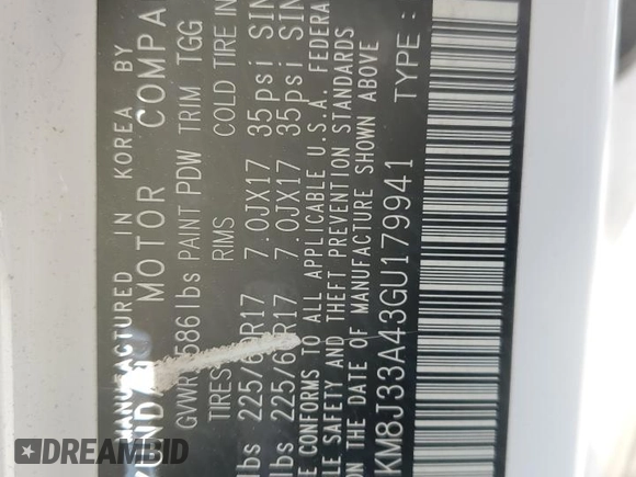 2016 Hyundai Tucson SE z VIN KM8J33A43GU179941, wystawiony jako Copart lot #54006625 z przebiegiem 132 122 mil mil oraz Szkoda całkowita • Salvage title. Historia ofert i sprzedaży dostępna na DreamBid. Obrazek 13.
