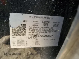 2021 GMC Acadia SLE with VIN 1GKKNKLA2MZ139157, listed as a Copart auction lot 44163215 with 73,008 mi miles and Salvage Title. Bid and sale history available at DreamBid. Image 13.