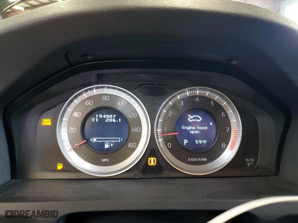 2012 Volvo S60 T5 with VIN YV1622FS9C2113599, listed as a Copart auction lot 51115555 with 194,907 mi miles and Salvage Title. Bid and sale history available at carsss.com. Image 9.