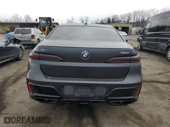 2024 BMW 7 Series 760i xDrive with VIN WBA33EJ08RCR61308, listed as a Copart auction lot 47663095 with 16,294 mi miles and Salvage title. Bid and sale history available at DreamBid. Image 6.