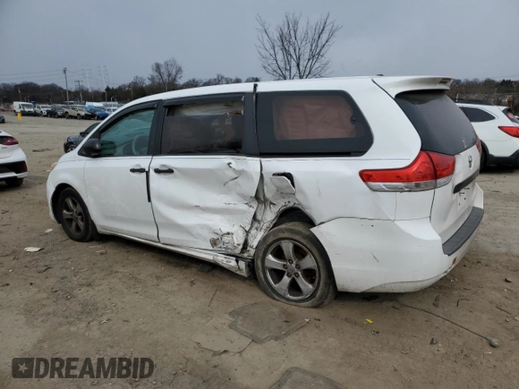 2014 Toyota Sienna L with VIN 5TDZK3DC6ES430935, listed as a Copart auction lot 45877115 with 395,117 mi miles and Salvage Title. Bid and sale history available at carsss.com. Image 2.