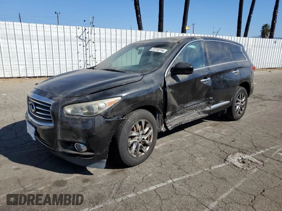 2013 Infiniti JX35 with VIN 5N1AL0MN8DC312021, listed as a Copart auction lot 77219714 with 137,841 mi miles and Salvage Title. Bid and sale history available at carsss.com. Image 1.