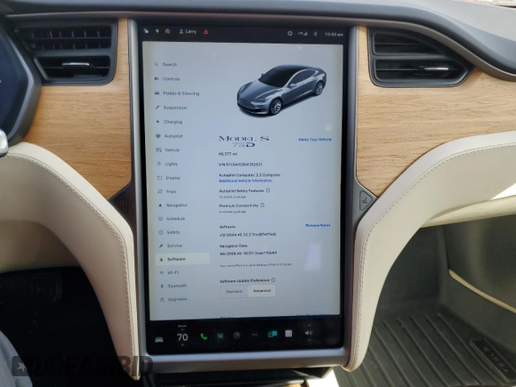 2018 Tesla Model S 75D with VIN 5YJSA1E28JF262521, listed as a Copart auction lot 43563035 with 48,377 mi miles and Salvage Title. Bid and sale history available at DreamBid. Image 9.