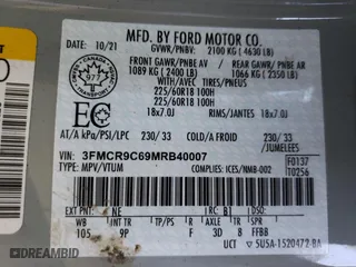 2021 Ford Bronco Sport Outer Banks with VIN 3FMCR9C69MRB40007, listed as a Copart auction lot 46859915 with 21,464 mi miles and Salvage Title. Bid and sale history available at carsss.com. Image 13.