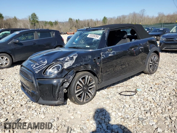 2022 MINI Convertible Cooper S z VIN WMW43DL09N3N62946, wystawiony jako Copart lot #52039284 z przebiegiem 20 736 mil mil oraz Szkoda całkowita • Salvage title. Historia ofert i sprzedaży dostępna na DreamBid. Obrazek 1.