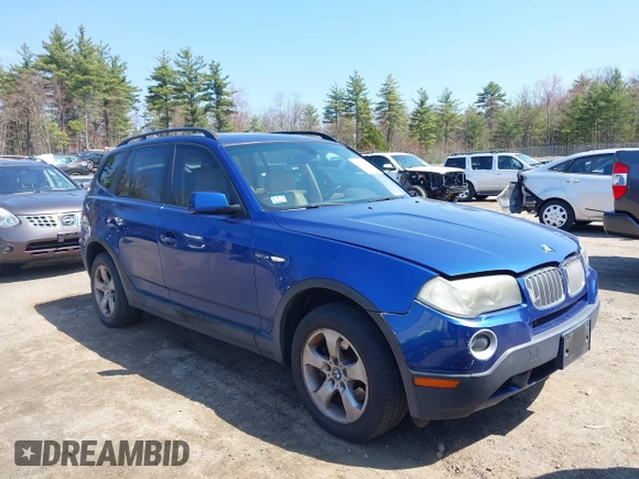 2008 BMW X3 3.0si with VIN WBXPC93478WJ12055, listed as a IAAI auction lot 42083053 with 164,061 mi miles and . Bid and sale history available at DreamBid. Image 1.