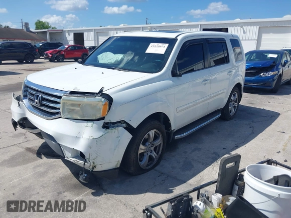 2014 Honda Pilot EX-L with VIN 5FNYF3H75EB015607, listed as a IAAI auction lot 41935074 with 110,713 mi miles and . Bid and sale history available at carsss.com. Image 2.