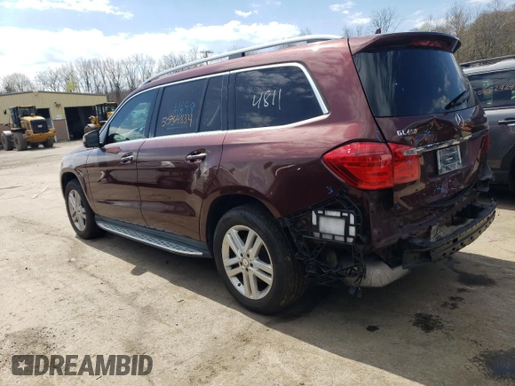 2015 Mercedes-Benz GL with VIN 4JGDF6EE1FA492608, listed as a Copart auction lot 50764834 with 73,668 mi miles. Bid and sale history available at carsss.com. Image 2.