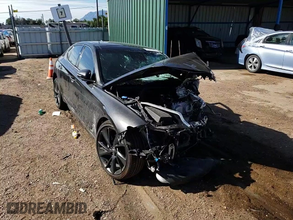2023 Genesis G70 2.0T with VIN KMTG34TA3PU112975, listed as a Copart auction lot 69425084 with 0 mi miles and Salvage Title. Bid and sale history available at carsss.com. Image 11.