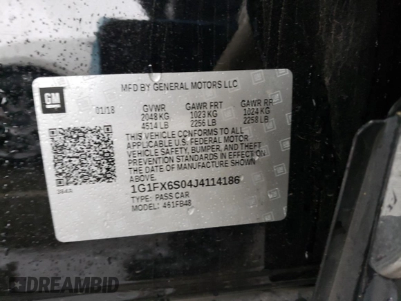 2018 Chevrolet Bolt EV Premier with VIN 1G1FX6S04J4114186, listed as a Copart auction lot 42676723 with 111,183 mi miles. Bid and sale history available at carsss.com. Image 13.