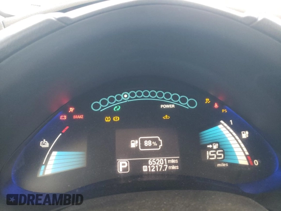 2016 Nissan LEAF S with VIN 1N4BZ0CPXGC315085, listed as a Copart auction lot 61111805 with 65,201 mi miles and Salvage title. Bid and sale history available at DreamBid. Image 9.