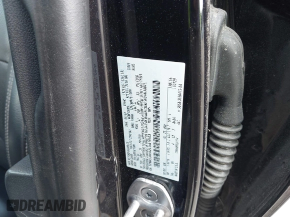 2020 Ford Escape SEL with VIN 1FMCU0H62LUA15103, listed as a IAAI auction lot 42255660 with 51,814 mi miles and . Bid and sale history available at DreamBid. Image 9.