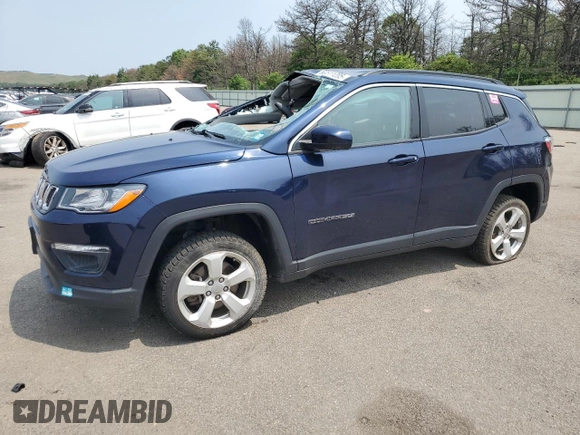 2019 Jeep Compass Latitude with VIN 3C4NJDBB3KT646082, listed as a Copart auction lot 60511205 with 41,096 mi miles and Salvage title. Bid and sale history available at DreamBid. Image 1.