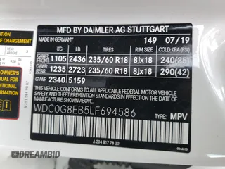 2020 Mercedes-Benz GLC 300 with VIN WDC0G8EB5LF694586, listed as a Copart auction lot 56115425 with 49,309 mi miles and Salvage title. Bid and sale history available at DreamBid. Image 12.