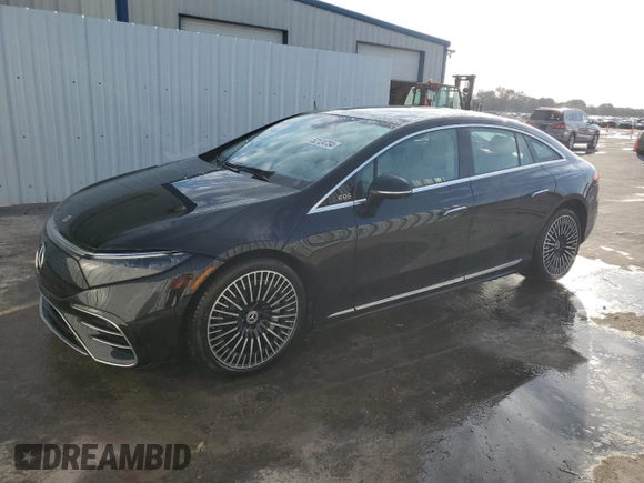 2022 Mercedes-Benz EQS with VIN W1KCG2DB9NA019296, listed as a Copart auction lot 52124734 with 4,651 mi miles. Bid and sale history available at carsss.com. Image 1.